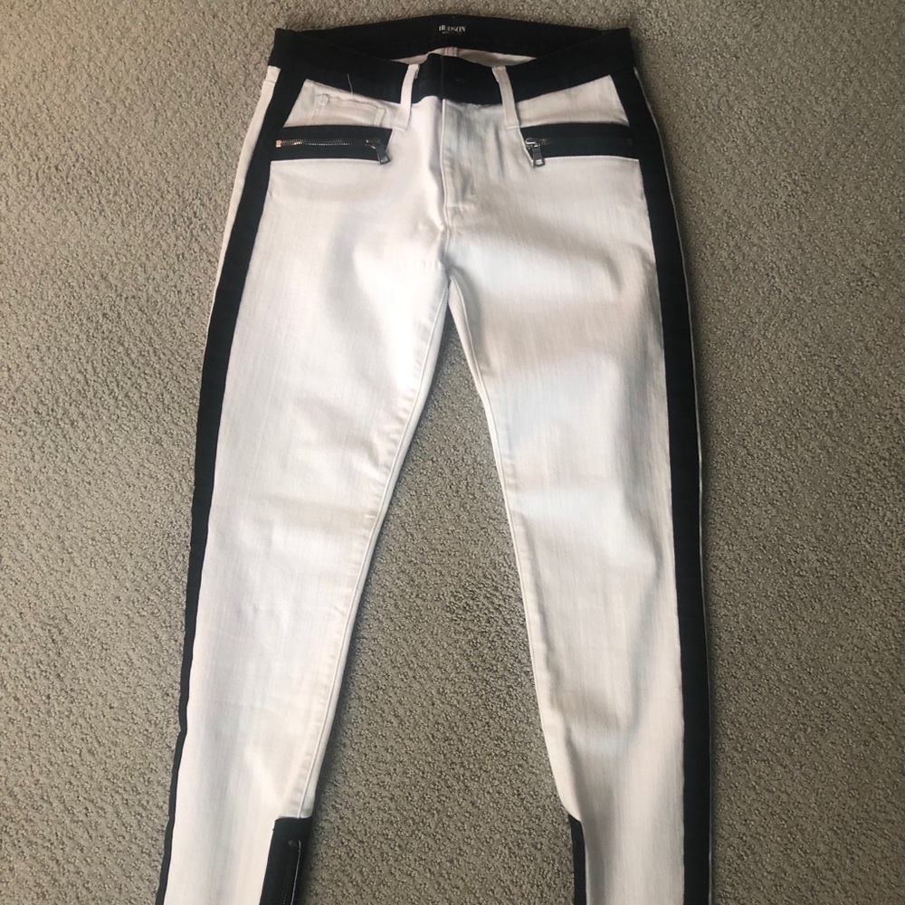 hudson white jeans with zippers